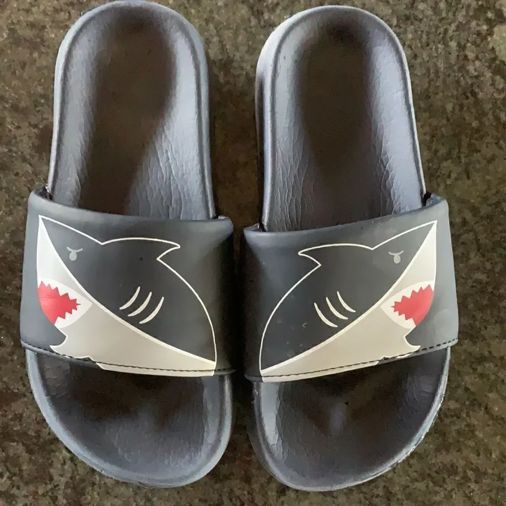 Boys shark slides
